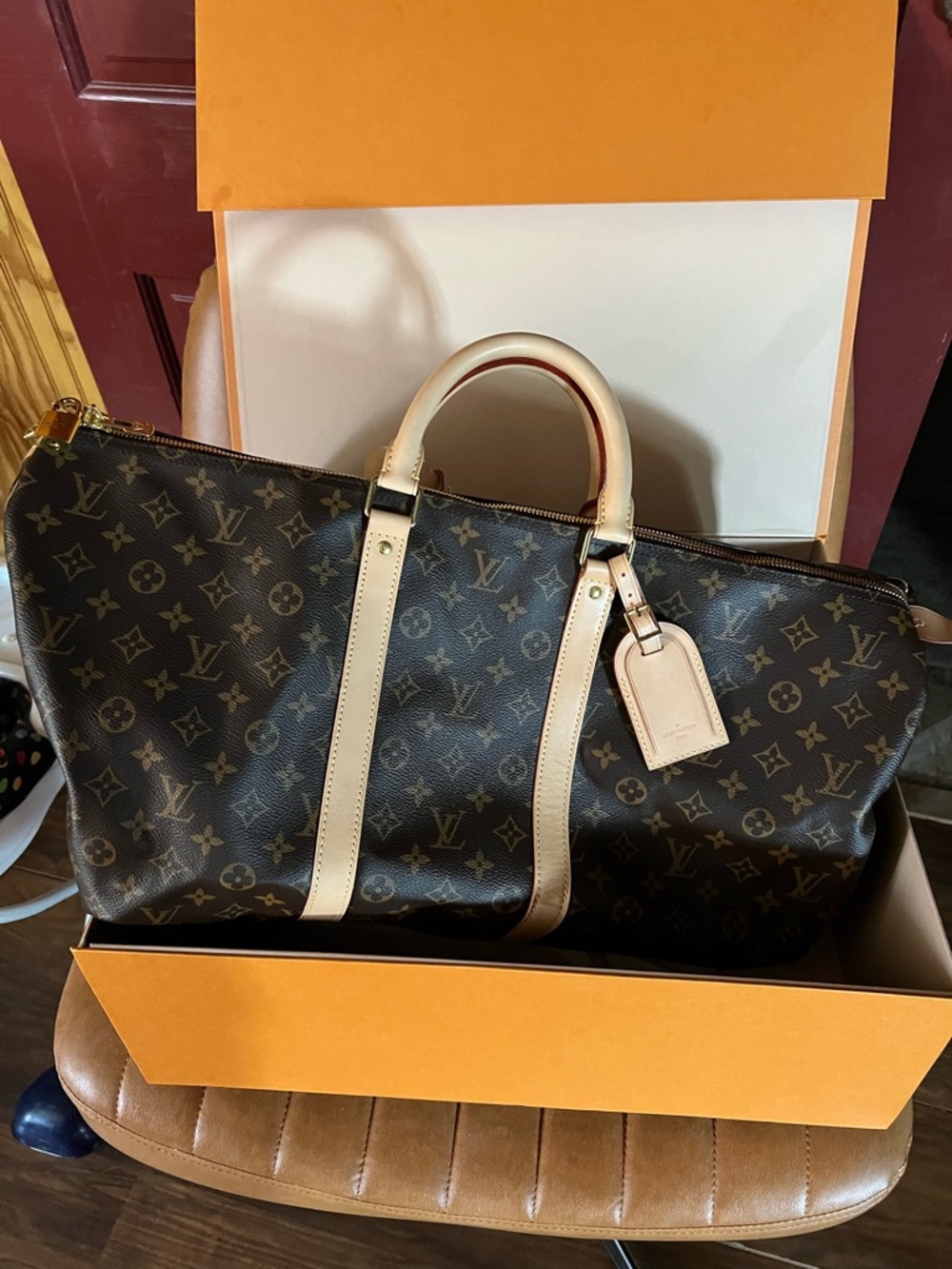 Louis Vuitton Monogram Canvas Duffel with Natural Leather Trim - Picture 2 of 5